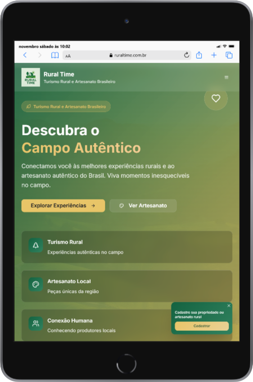 RuralTime impulsiona o turismo rural brasileiro com tecnologia e protagonismo do campo