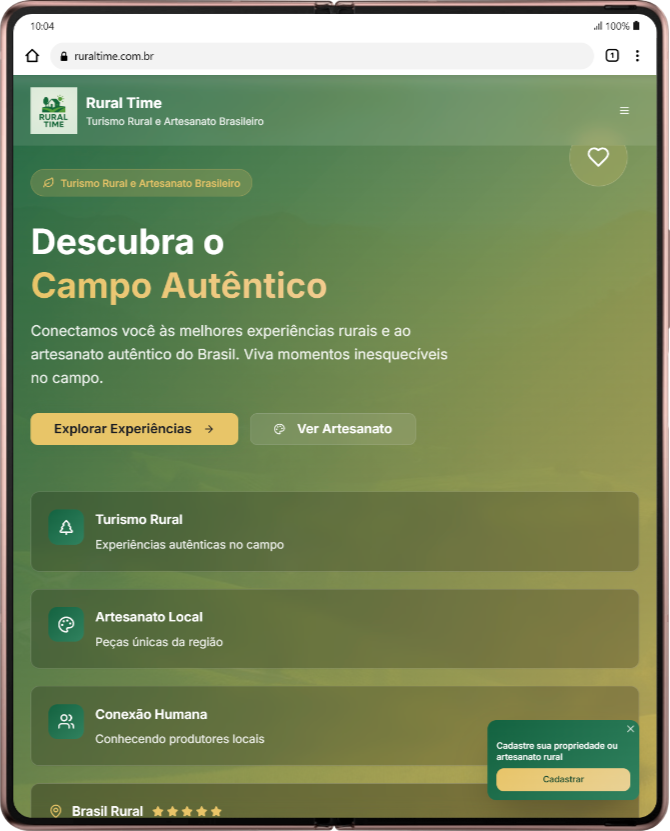 RuralTime cria rede nacional que conecta turistas, produtores e artesãos do campo